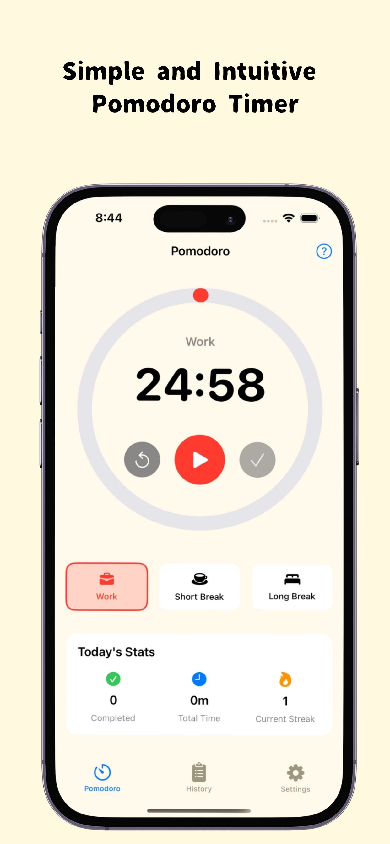 ポモドーロタイマーアプリのスクリーンショット